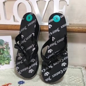 Juicy Couture JC Upbeat Wedge Black flip flops SZ8